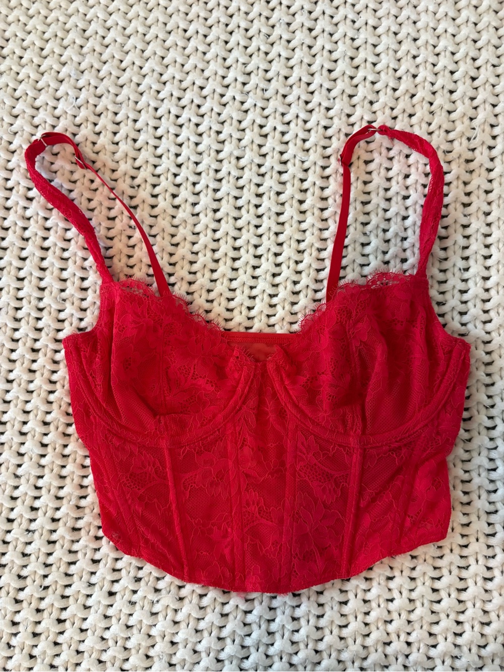 Red Lace Bustier Top - Women Intimates & Sleepwear
